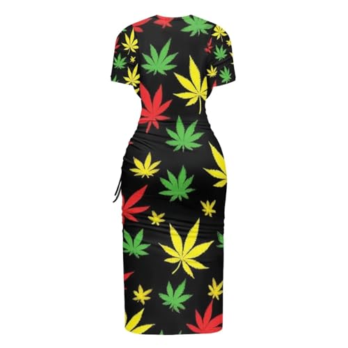 Image of Short Sleeve Dress for Women,Sexy Bodycon Dress,Plus Size Slit Dress,String Design s-4xl