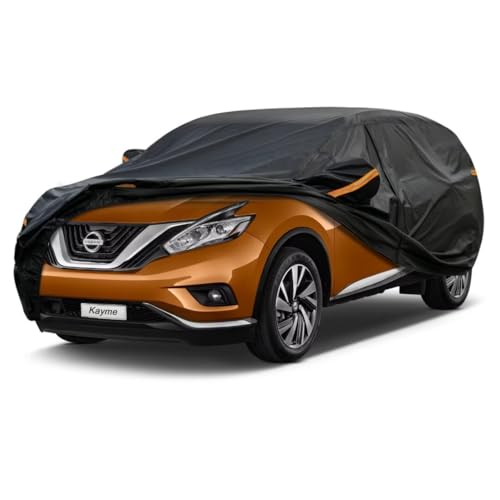 Kayme SUV Car Cover Fit for Nissan Murano (2003-2008) Automobiles All Weather Waterproof, Outdoor Cover Sun Rain Protection, with Lock and Zipper Door