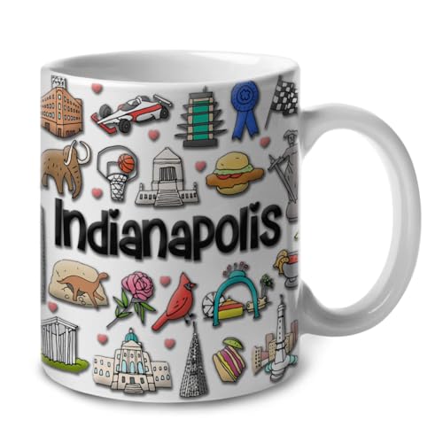 Lotacy Indianapolis Colorful Ceramic Coffee Mug 11oz