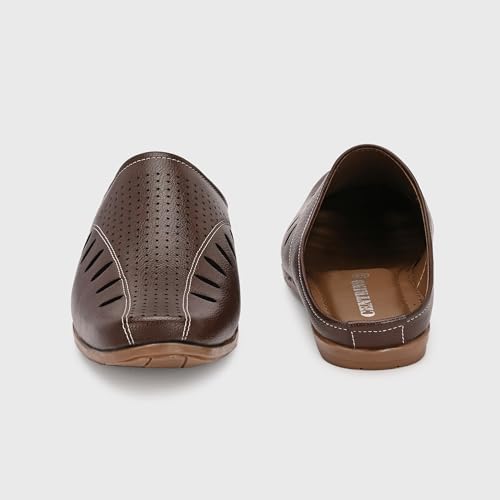 Image of Centrino Men's Casual Slip-On Sandals |Comfortable Back-Open Relaxed Fit Mule|Slip-On Half Shoe with Cushioned Insole for Office,Casual,Home,Outdoor,Driving,Summer Everyday Comfort(8107)