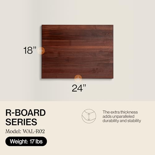 Image of John Boos Block WAL-R02 Walnut Wood Edge Grain Reversible Cutting Board, 24 Inches x 18 Inches x 1.5 Inches | 1.5 inch Thick, 17-lb Reversible Butcher Block with Edge-Grain & Finger Grips, Made in the USA