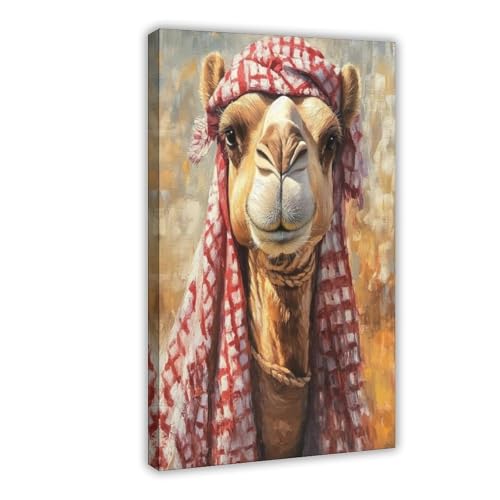 Tableau chameau humoristique déco murale chambre et salon toile 30x45
