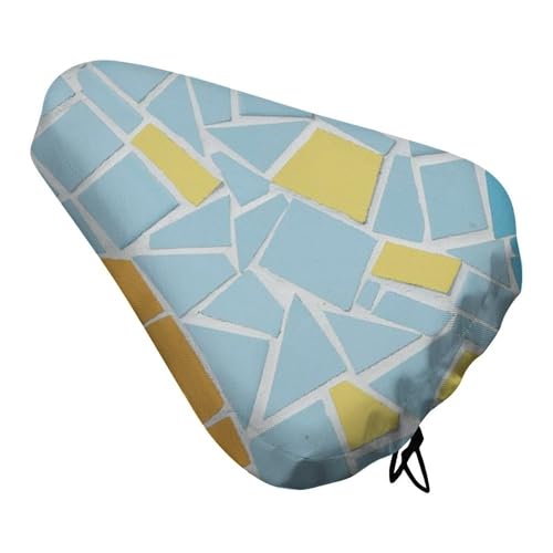 Treer Funda Sillin Bicicleta Textura de Piedra, Cubre Cojín del Asiento de Bicicleta Impermeable, Funda Antipolvo Protector para Cojines, Elástico Cubierta de Asiento (Azul Claro,2 Piezas)
