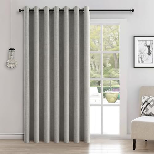Topfinel Cortinas 100% Opacas Térmicas y Aislantes del Ruido, 300x240 cm Cortinas de Lino con Ojales Adecuadas para Dormitorio y Salón Paquete de 2 Piezas