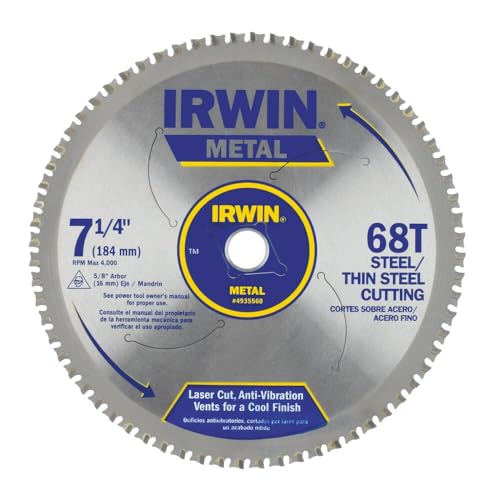 Irwin Tools IRWIN 7-1/4-Inch Metal Cutting Circular Saw Blade, 68-Tooth (4935560)