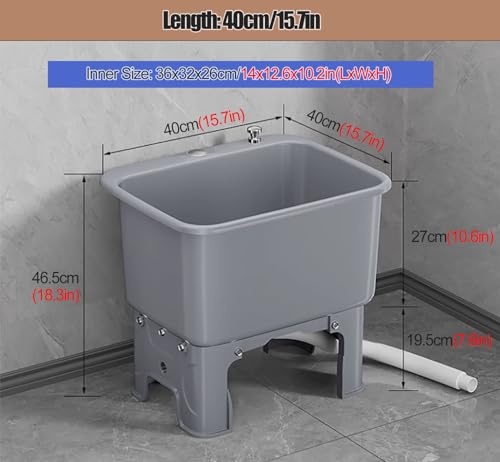 Station d'évier multifonction plastique robuste portable 40 cm pour usage commercial