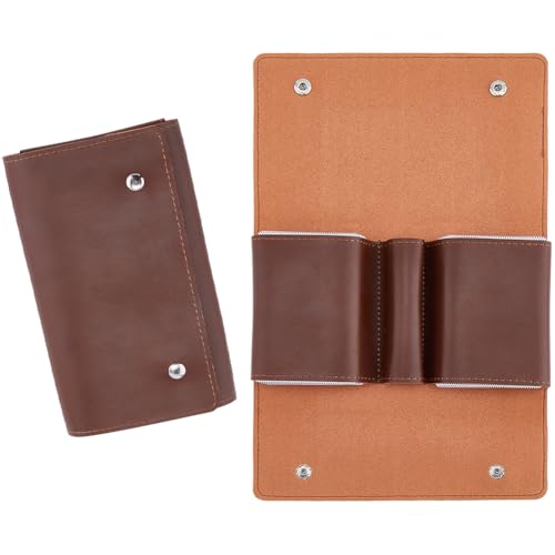 CALFOVERA PU Leather Playing Cards Holder Protector Cards Deck Case with Snap Button Multipurpose Compatible Wallet Storage Box Pouch Handmade Coin Money Organizer for Poker Bridge Board Games Travel