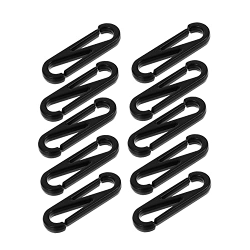 KONTONTY 100pcs 8-shaped Hook Mini Carabiner Clips Caribeaner Clip Towel Hooks Lanyard Hooks Supplies Lobster Claw Closures Lanyard Snap Clips S-shaped Hook Clasps Beach Tarp Black Plastic