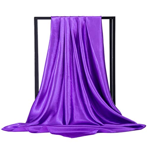 ASUITOFK 35" Womens Large Satin Square Scarf Silk Feeling Hair Wrapping Gift Headscarf Scarves2