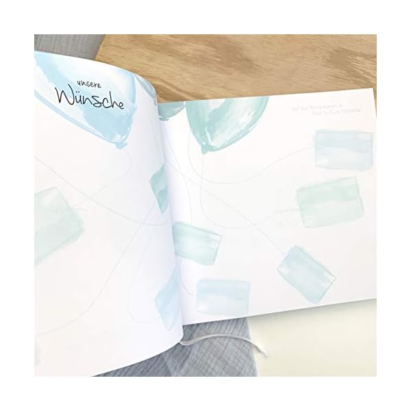 mintkind® Gästebuch "Meine Babyparty" Blau I Babyparty Geschenk Junge & Mädchen I Baby Shower & Babyparty Deko I Gender Reveal Party Deko I Baby Fotoalbum zum selbstgestalten – Bild 8
