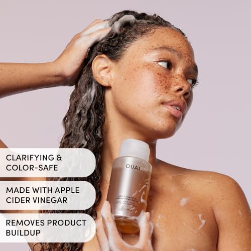 Image of OUAI Detox Shampoo Travel Size - Clarifying Shampoo for Build Up, Dirt, Oil, Product and Hard Water - Apple Cider Vinegar & Keratin for Clean, Refreshed Hair - Sulfate-Free Hair Care (3 oz)