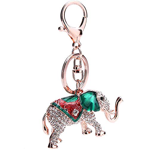 Preisvergleich Produktbild ppaphh Schlüsselkette Motorrad schlüsselanhänger Autoschlüssel Zubehör Elefant Schlüsselbund Freundschafts-Schlüsselringe Stilvoller Schlüsselring Green