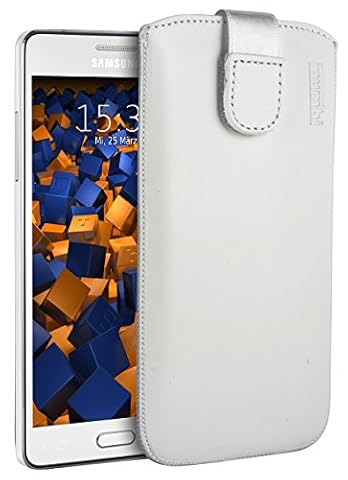 mumbi Etui z prawdziwej skóry z klapką kompatybilne z Samsung Galaxy S8, skórzane etui Case Wallet, czarne