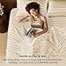 BEDELITE Satin Sheets Full Size, Luxury Jacquard Striped Beige Bedsheets Set with Elastic Corner Straps, Similar to Silk Sheets Set 4 PC with 1 Deep Pocket Fitted Sheet, 1 Flat Sheet, & 2 Pillowcases