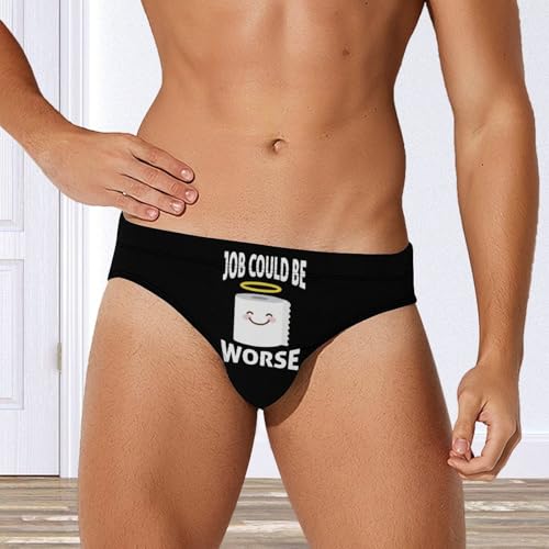 Job Could Be Worse Mens Swim Briefs Quick Dry Swimming Trunks Training Swimsuit Low Rise Swimwear4