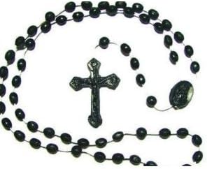 100 Black Plastic Prison Issue Rosary Beads