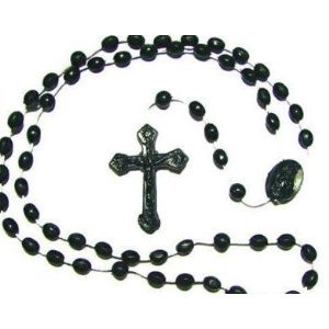 100 Black Plastic Prison Issue Rosary Beads