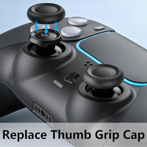 Image of 8 Piece Set for Ps5 Controller Maintenance, Ps5 Controller Thumb Grips, Replacement Joystick Caps for Extended Gaming Sessions, Enhanced Grip and Control, Compatible with Ps5 Controller Joystick Caps