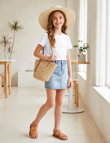 Image of Girls Cotton Long /Short Sleeve T Shirts Casual Classic Top 3-14Y