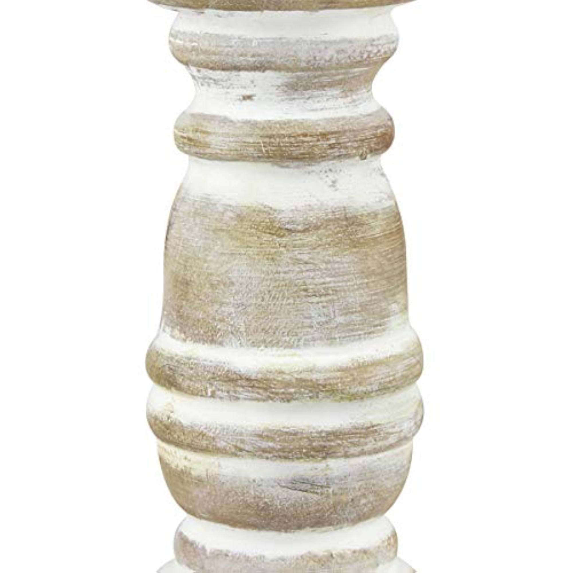 Large Weathered White Beach House Pillar Holder