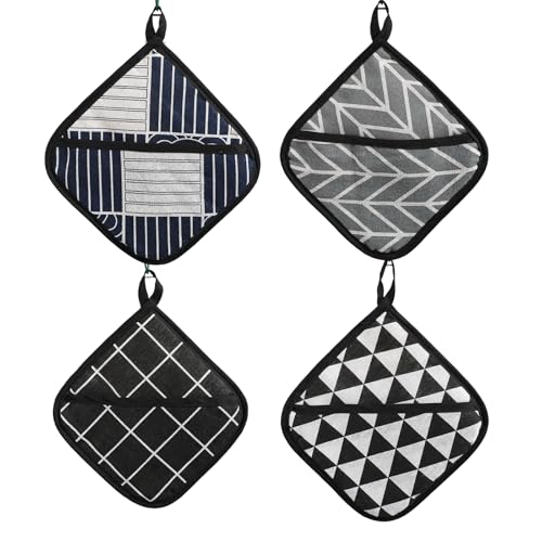 Foonary Set di 8 presine quadrate in cotone resistente al calore, set di presine quadrate, perfette per cucina e cottura