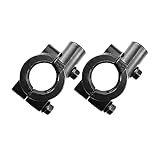 Motorcycle 7/8' Handlebar Mirror Mount Holder,10MM Aluminum Handlebar Mirror Mount Clamps Suitable for Motorcycles ATV Scooter,2 Pack Black