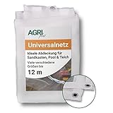 AGRI plus Universalnetz für Sandkasten, Pool & Teich | 6 x 8 m | Verschiedene Maße | Netz engmaschig 0,8 x 0,8 mm I Abdecknetz mit Ösen I Schutznetz UV-beständig & wasserdurchlässig