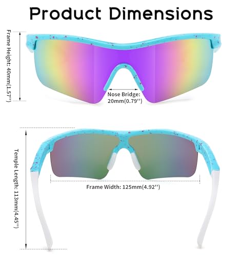 Image of FEISEDY Kids Teens Baseball Polarized Sunglasses Sports TR90 Frame Boys Girls Cycling B2454