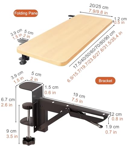 Extensor de alféizar plegable de madera de 17.5x25cm para ventanas y oficinas 6