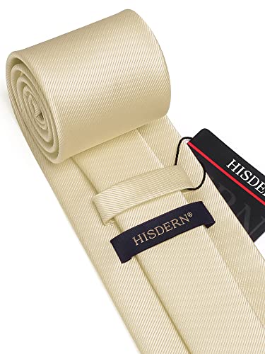 Image of HISDERN Mens Ties Solid Color Ties for Men Formal Necktie with Pocket Square Set Satin Silk Neck Tie Handkerchiefs Set