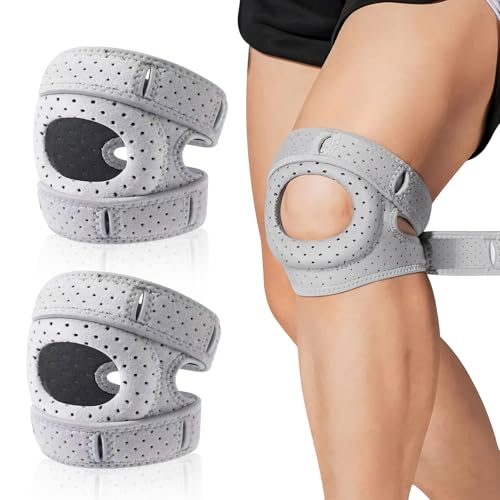 Snowtain 2 pièces Genouillère de Sport,Réglable Genouillère,Rotulienne et Ligamentaire,pour les Douleurs au Genou,Arthrite, Douleur au Ménisque