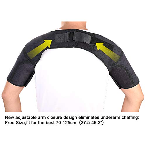 Anser Sports Magnetic Double Shoulder Brace Support Strap Wrap Belt Band Pad 1Pcs - Black (Adjustable) #TOP5