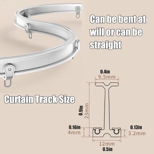 Rail de rideau flexible pour angle difficile et baie vitrée courbe 16ft - 5