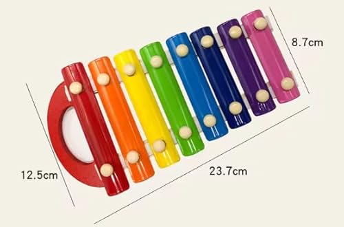 Goyal's Wooden Xylophone Colorful 8 Different Tones Hand Knock Xylophone with 2 Sticks & Gripping Handle - Image 4