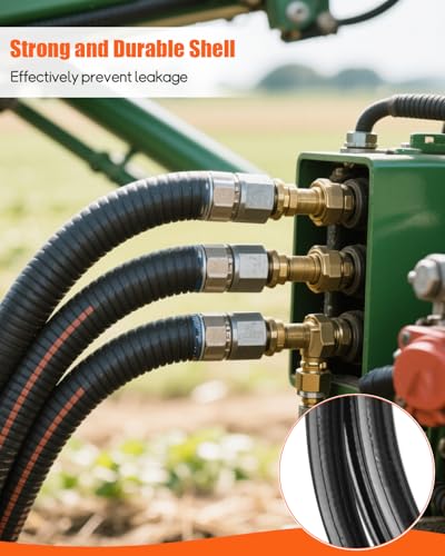 Image of 10 Feet 10000psi High Pressure Hydraulic Hose, CH-604 Coupler 3 /8 Inch NPTF Thread, 1 /4 inch ID x 10 FT(Black, 10' 10000psi)
