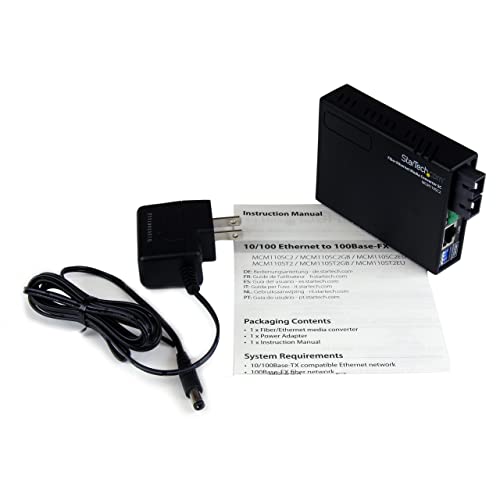 Image of StarTech Multi-Mode (MM) SC Fiber Media Converter for 10 /100Mbps Networks, Standalone Ethernet to SC MM Fiber Media Converter, 1310nm, 2km - TAA