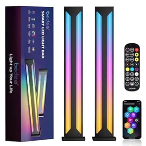bedee Smart LED Light Bar: 2Packs RGB Light Bars 16 Million Color Changing Music Sync App Control with Timer,Light Bar for TV Computer Room Party Decoration (Upgraded Style)