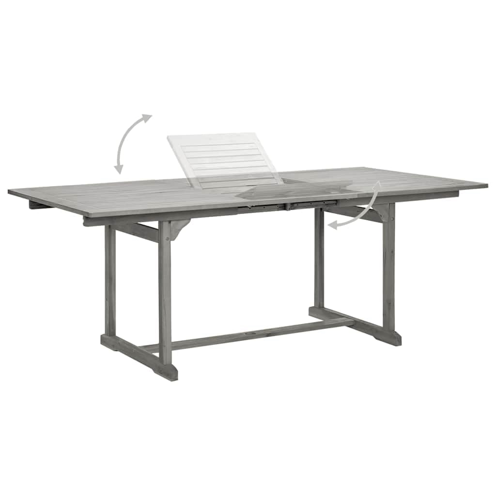 Tavolo da pranzo da giardino allungabile in legno di acacia massiccio, 150-200 x 100 x 75 cm, per esterni