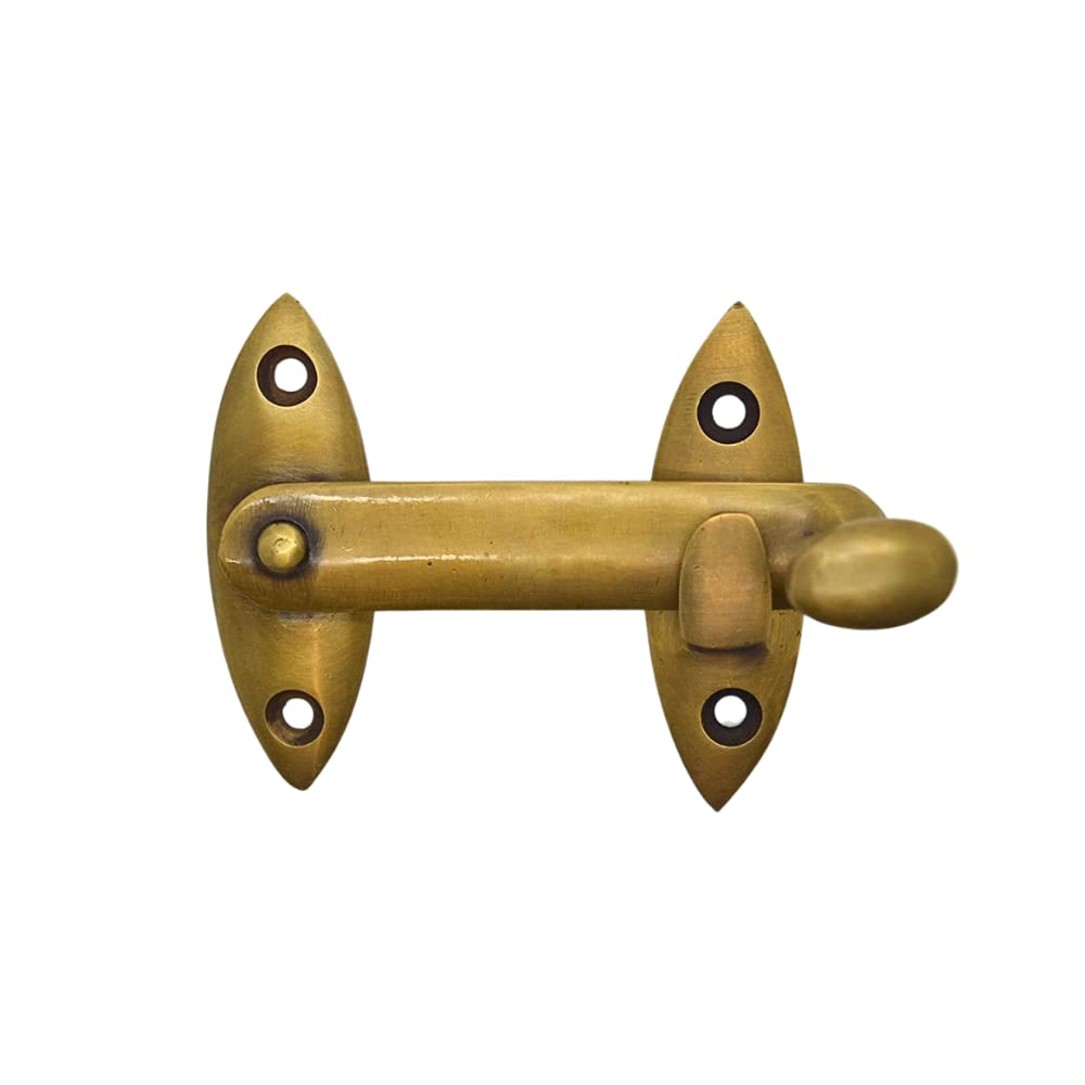 Foundryman - Brass Cupboard Drop Latch - Solid Brass 2-Piece Cupboard Door Latch - Perfect For Kitchen Makeover - 3.5"