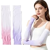 2 Paia di Manicotti Sportivi, Anti UV Protezione, Manicotti Pallavolo Donna, Manicotti Running Bici Uomo, per Ciclismo, Pesca, Basket, Escursionismo, Corsa