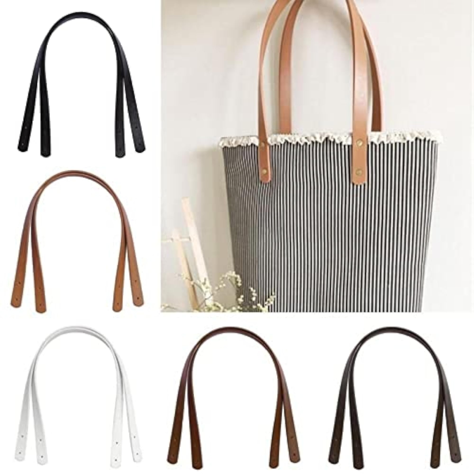 2x Bag Strap Belt Replacement Handle, Light Brown