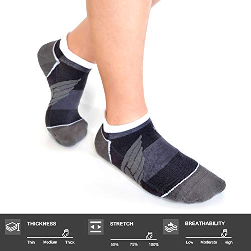 Image of Busy Socks Compression Ankle Cushioned Running Sport Socks for Men Women, Low Cut Arch Support Tab Athletic Socks 3 Pairs