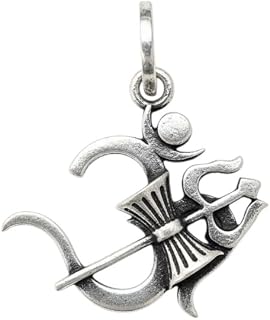 Azita 925 Sterling Silver Om Pendant for Men and Women | Om with shiv trishul| without chain| with Certificate of Authenti... Price In India