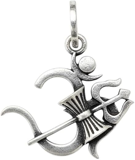 Azita 925 Sterling Silver Om Pendant for Men and Women | Om with shiv trishul| without chain| with Certificate of Authenti...