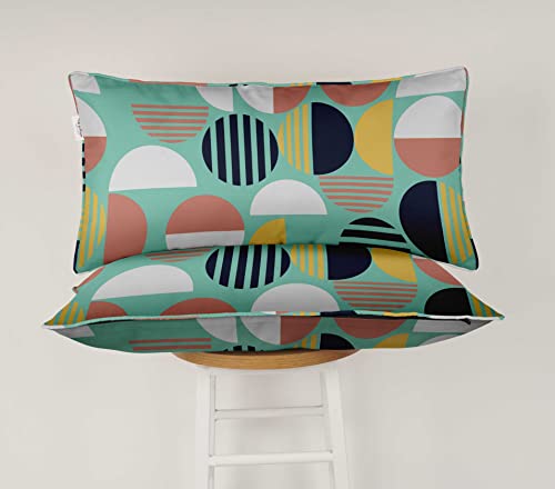 Coussin lombaire extérieur imperméable 12x20 géométrique de terrasse