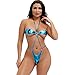 POGINO Mini Monokini Swimwear One-Piece Micro Bikini Set for Women PU Leather G String Swimsuit Halter Extreme Teddy Blue