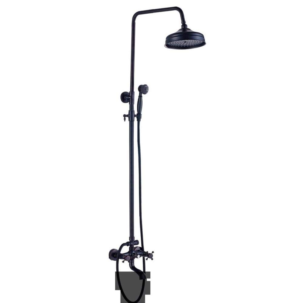 Ensemble combiné de douche moderne antique avec robinets mélangeur chaud froid laiton ORB - 4