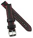 Produktbild Lederband 18 mm Band Catalonia Fliegeruhren Retro Look Strap Black schwarz rote Naht