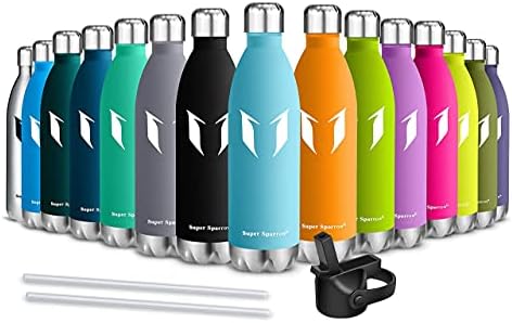 Super Sparrow Water Bottle Double Wall Vacuum Insulated Stainless Steel - Small Mouth - 750ml - Leak Proof Sports Bottle - BPA Free Sport Cap with Standard Cap