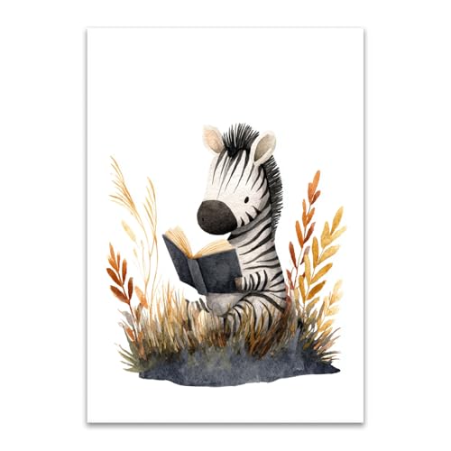 HUYEEI animales Pintura en lienzo, Cebra, Cuadros Decoracion, arte de la pared Cuadros Modernos Impresiones, Para Dormitorio Salon Poster（Beige-30x50cm Sin marco